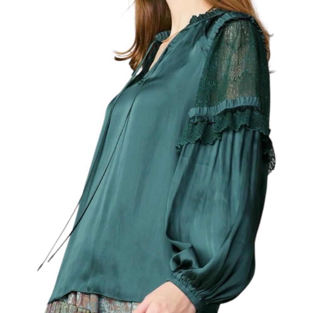 NWT Current Air Long Sleeve Split Neck Size Medium - Picture 2 of 12